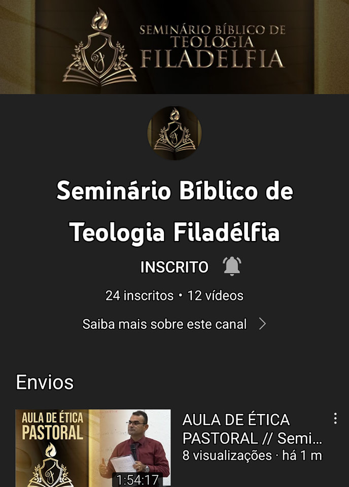 Canal do Youtube do Seminário